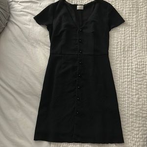 Aritzia Wilfred Womens Black Button Front Dress, Size 2